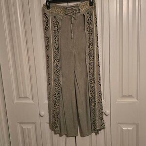 Ashley Taylor Boho Wide Leg Palazzo Pant One Size Fits All